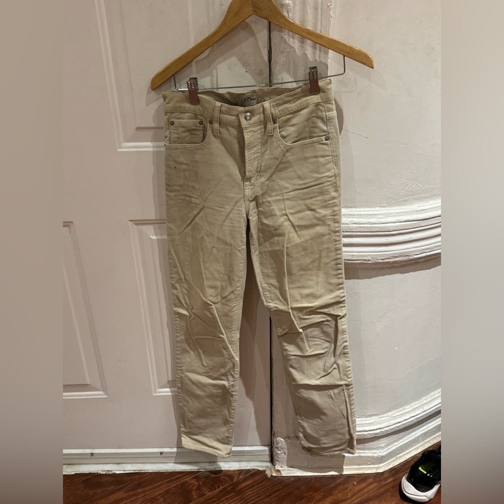 Ivory corderoy pants. J Crew.